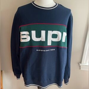 Supreme Piping Crewneck Navy